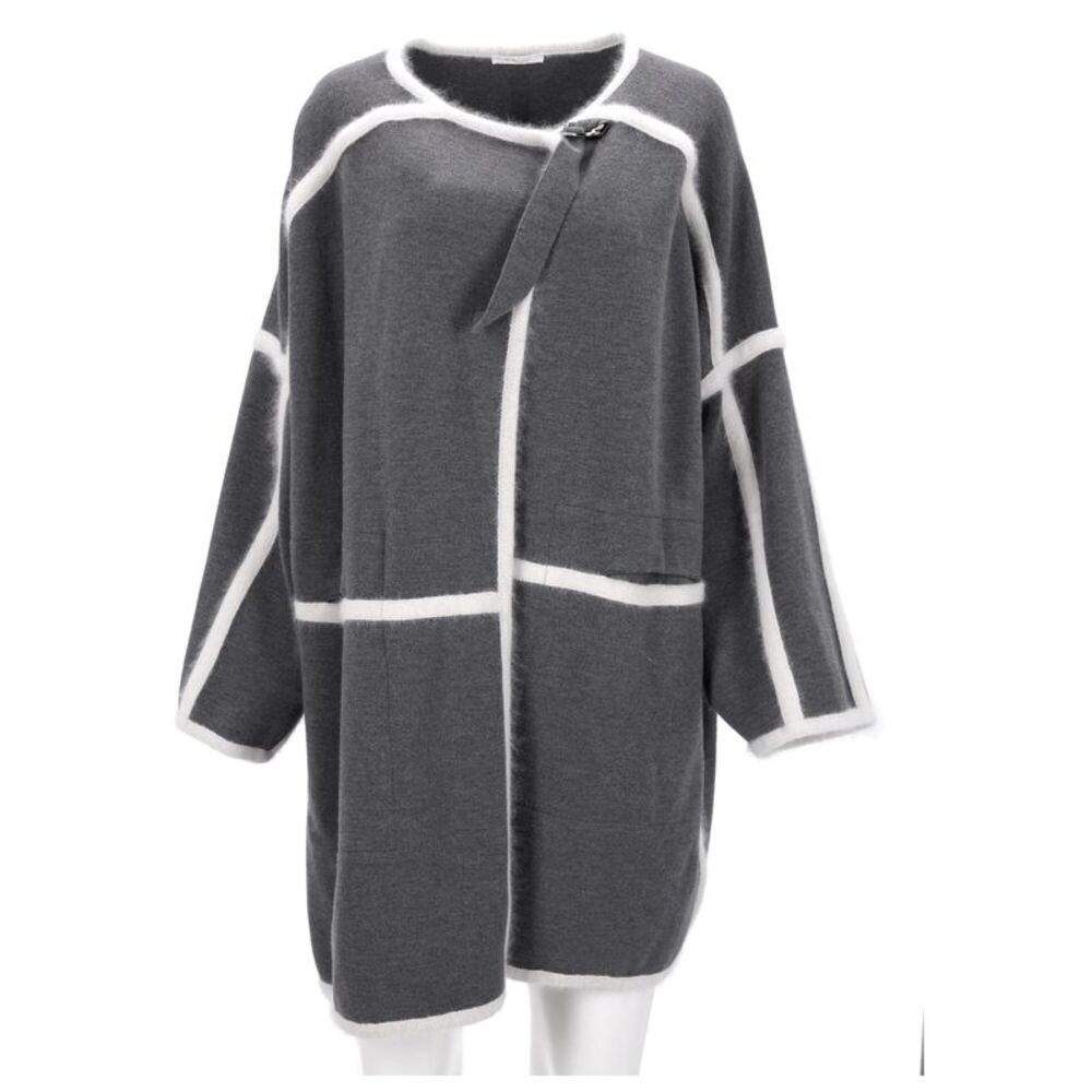 Chlo Angora Blanket Coat In Gray Wool - image 3